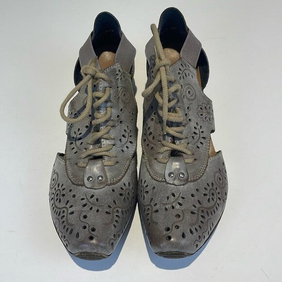 Rieker Anti-Stress Lace-Up Mary Jane Pumps in Grey/Brown - Size 39 (US 8) - Picture 1 of 7
